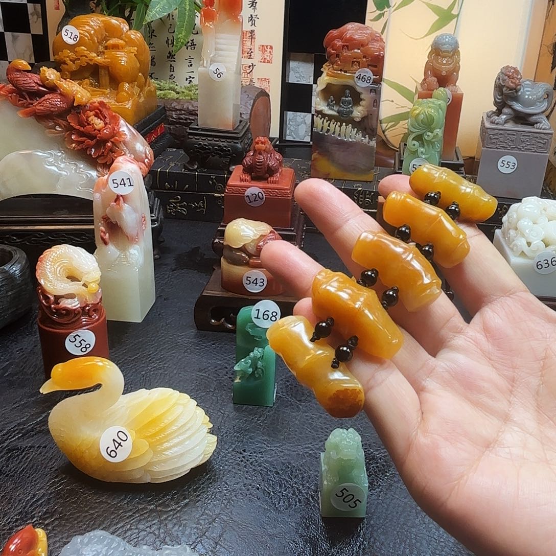 印石寿山石竹节手串