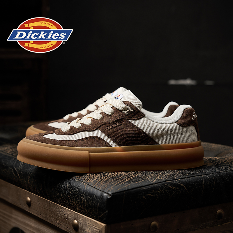 Dickies2025秋季透气板鞋百搭低帮鞋休闲舒适男鞋复古厚底鞋子男