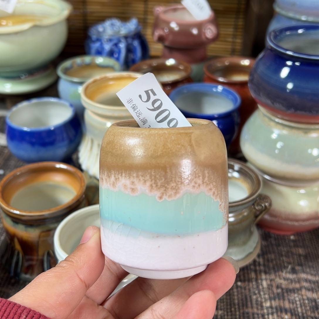 红陶景德镇手工花盆