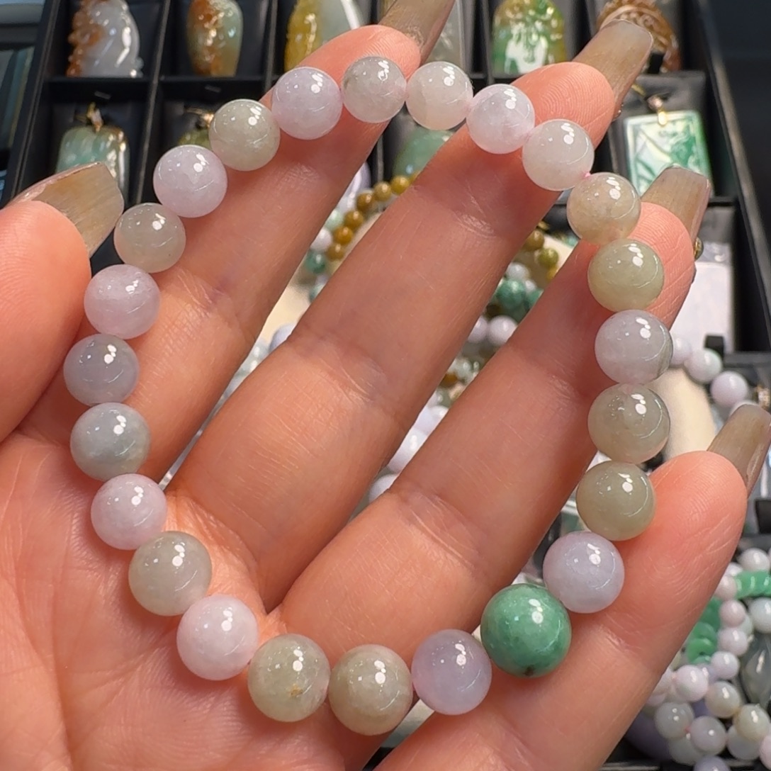 翡翠未镶嵌颈饰8mm