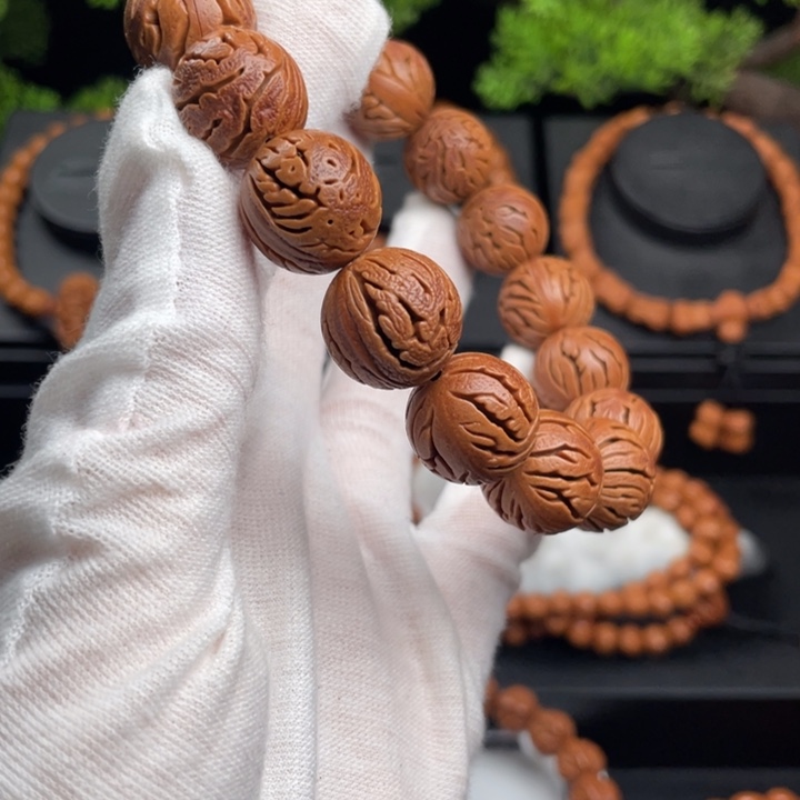 雨***石木质类精品桃核单圈