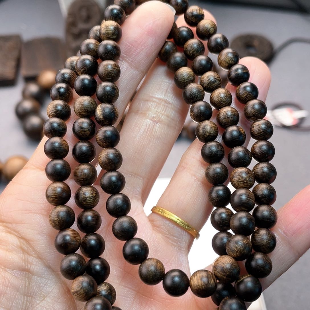 沉香手串紫棋瘤疤0.6