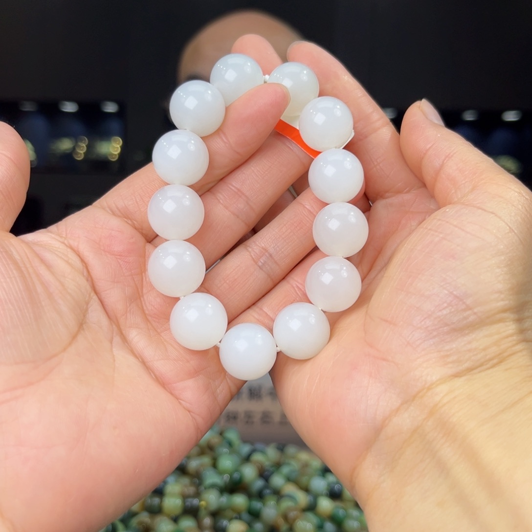 手串未镶嵌和田玉纯天然和田玉新疆且末天泰羊脂白16