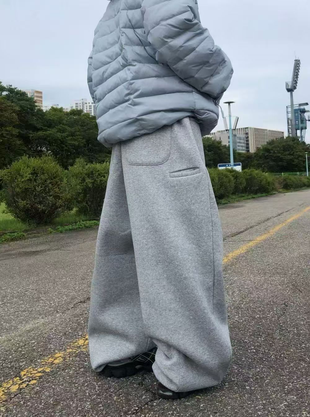 Korean Uncle#韩国正品#「学院风直筒裤」可束脚运动休闲男女款卫裤