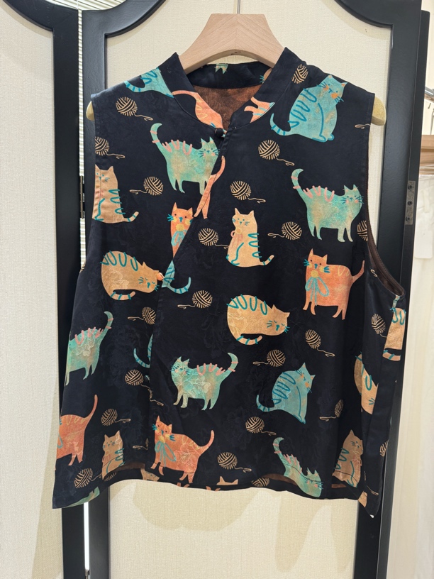 小猫咪黑底新中式85199