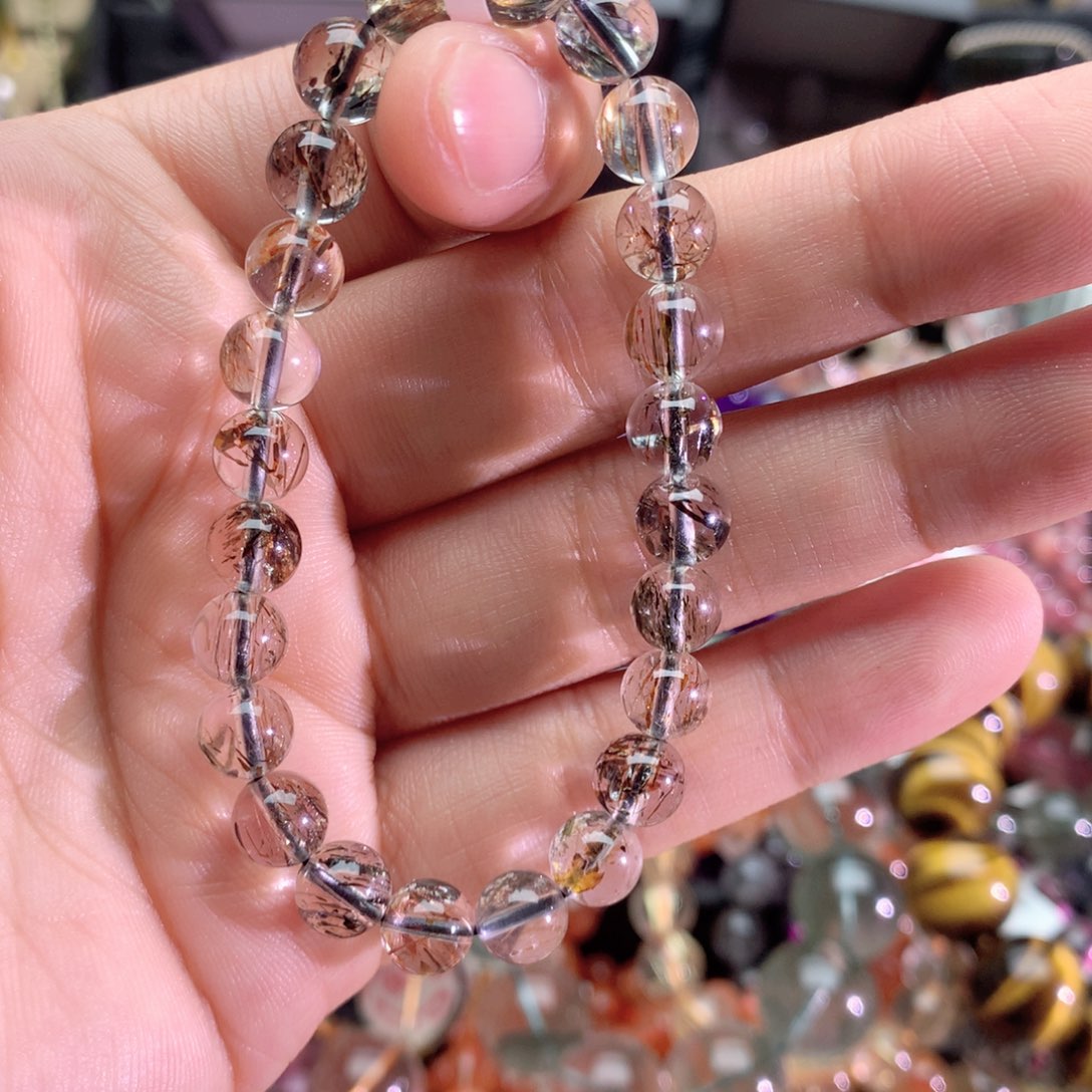 水晶手串未镶嵌C***i黑金超7+