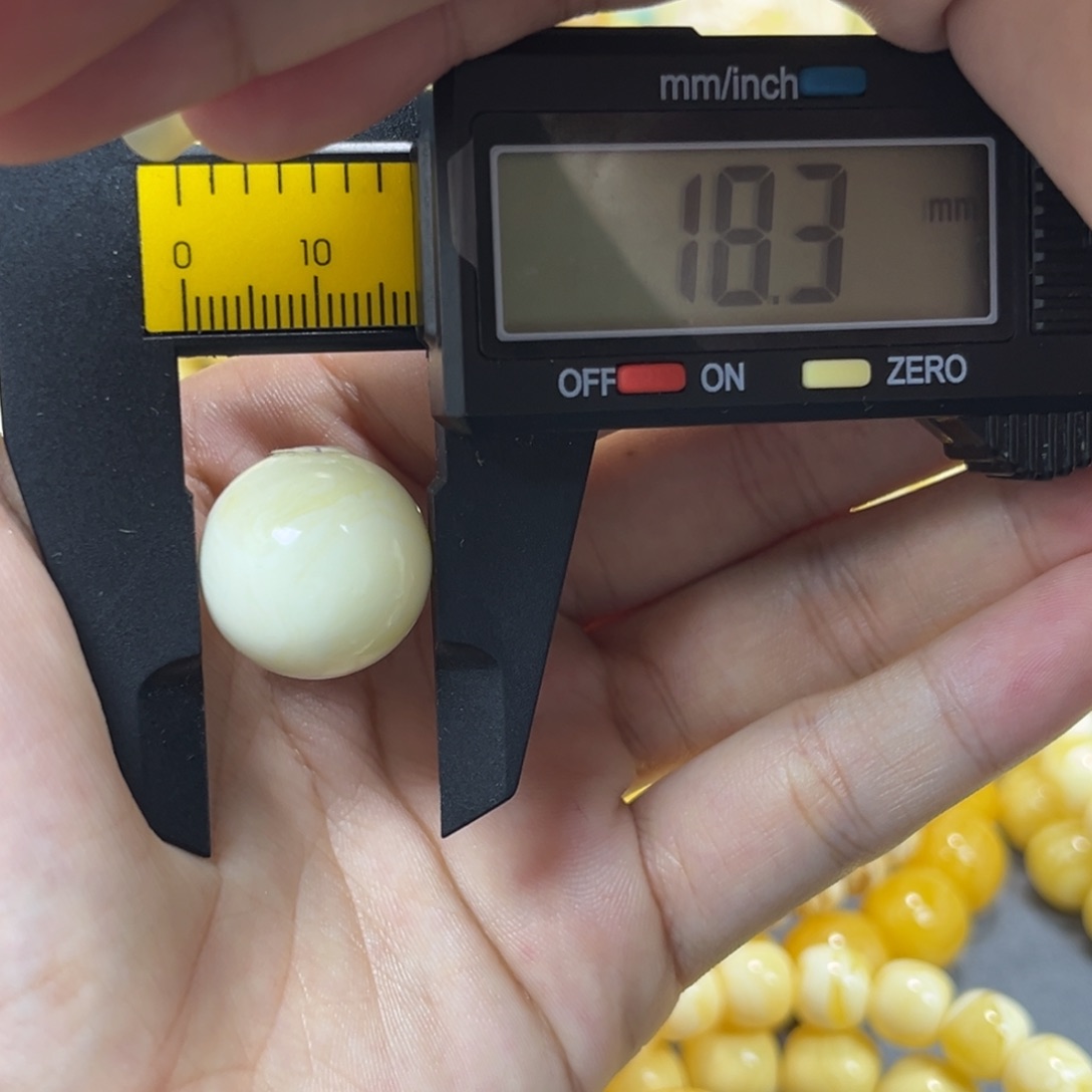 琥珀未镶嵌手串单珠圆珠