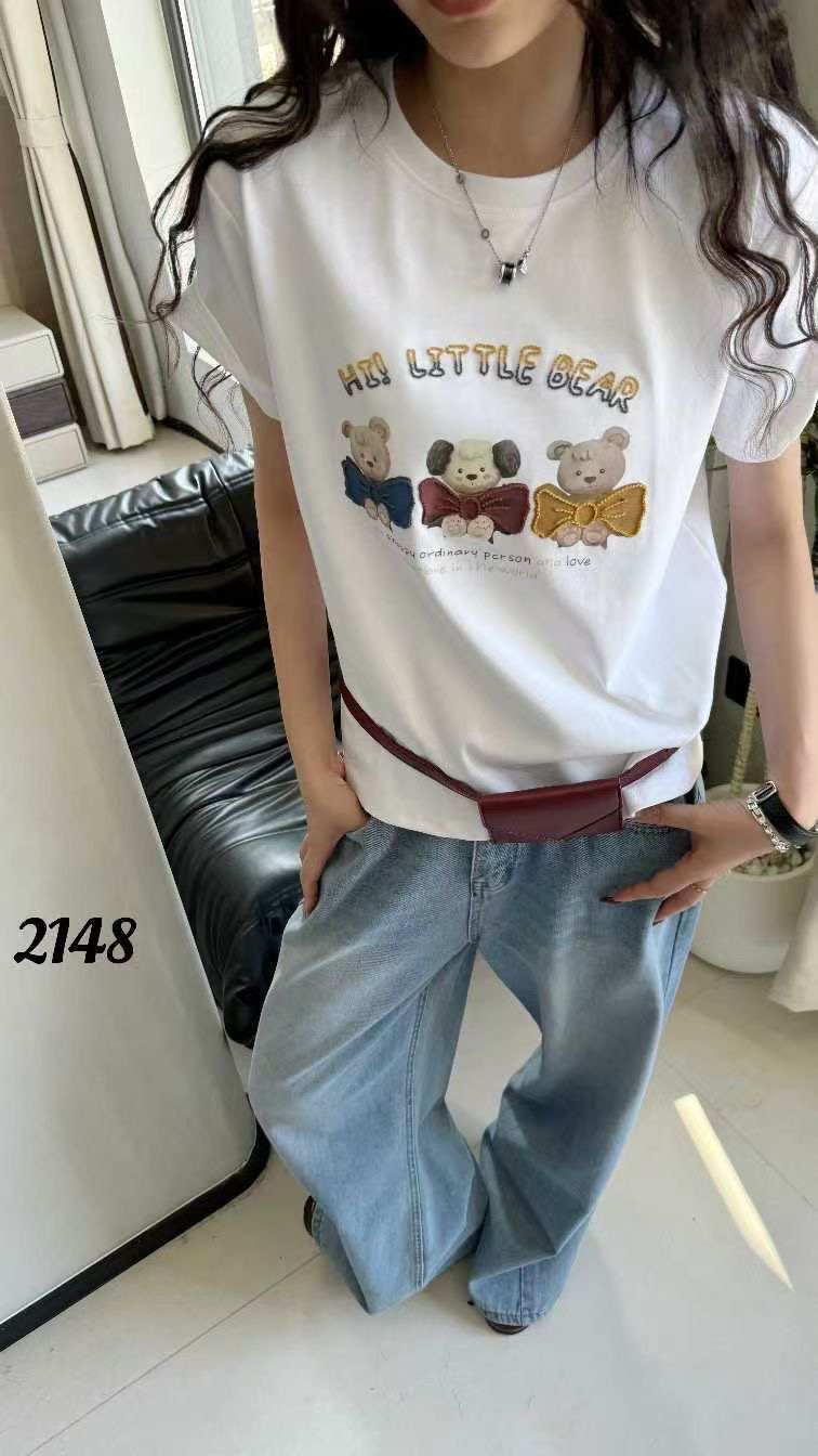 短袖正肩t恤女夏季卡通印花减龄洋气设计感宽松百搭港风复古上衣