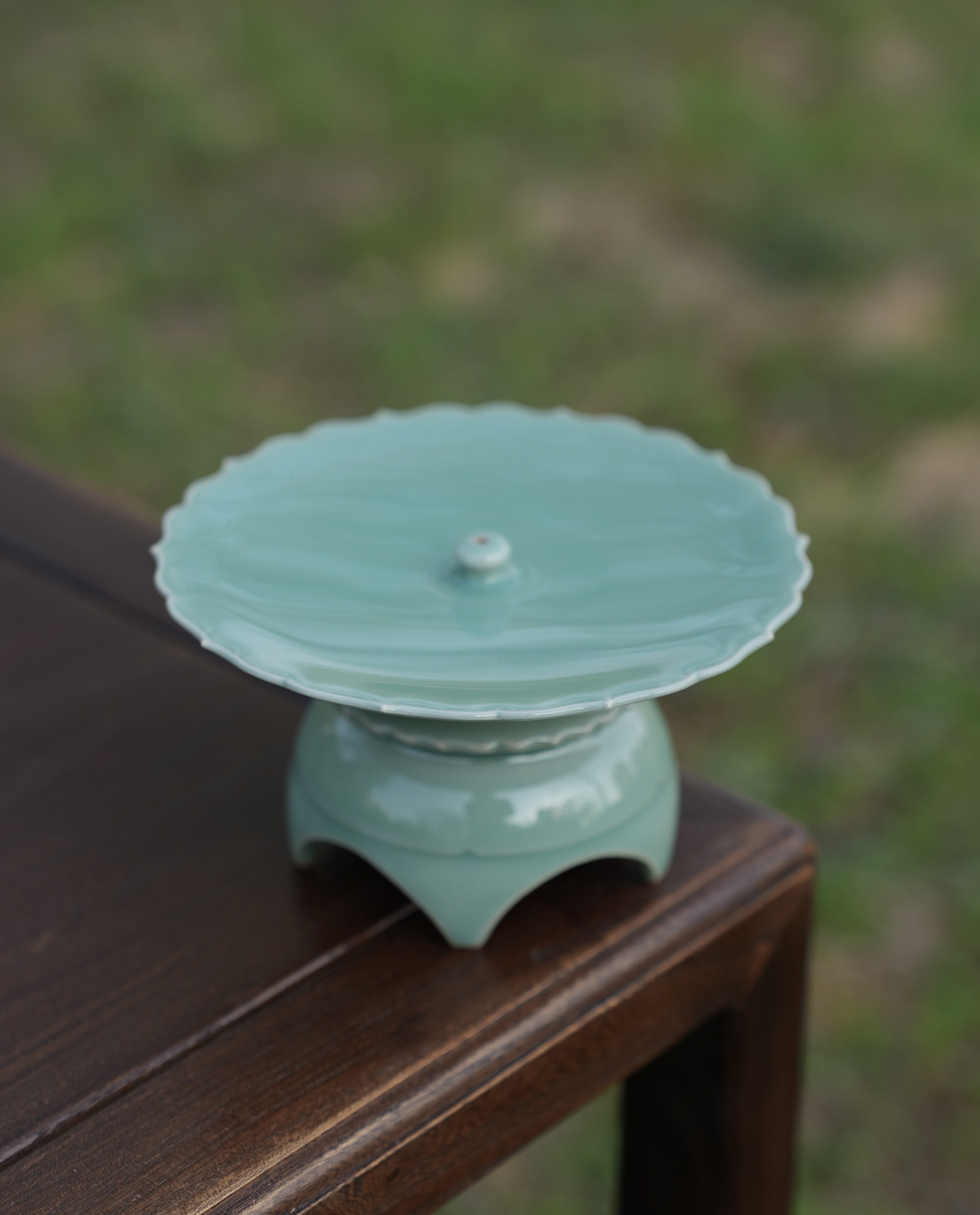 龙泉青瓷原矿釉手工胎线香器中式香插摆件檀香熏香