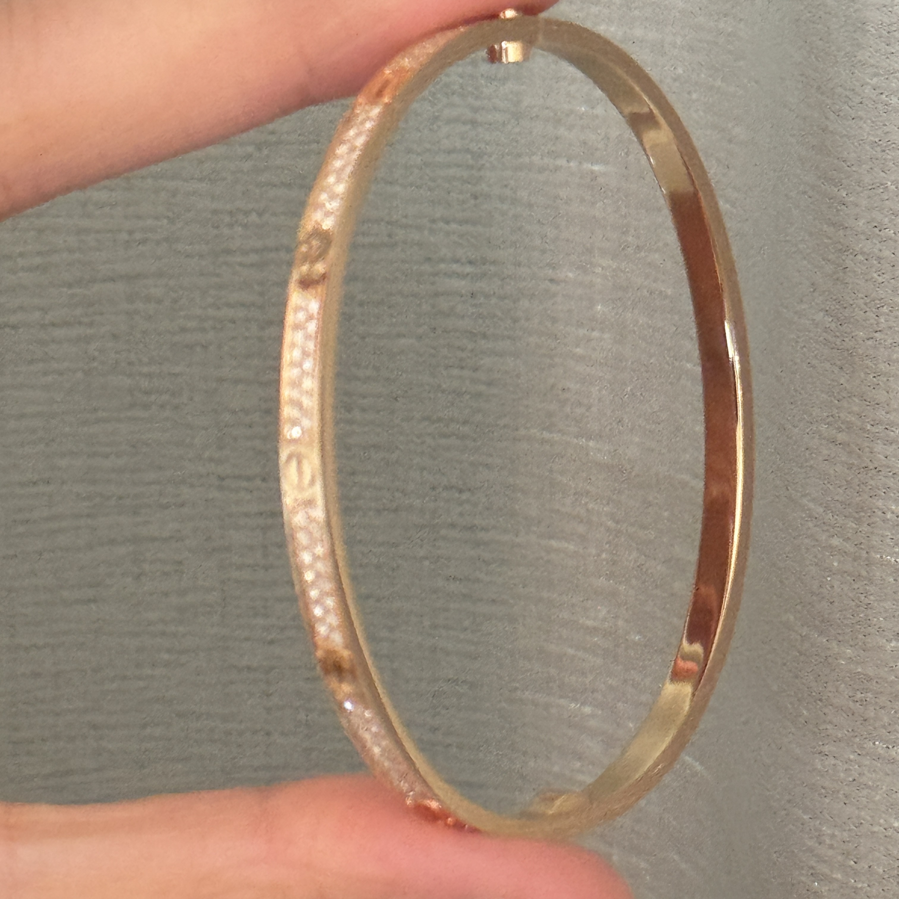 18K金钻石窄版手镯17克1克拉钻石（48小时鉴赏期）