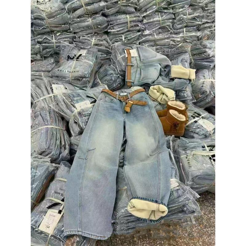 DALIANSU/大脸酥--4816 【雪地裤】冬季设计感显瘦雪地弯刀牛仔裤