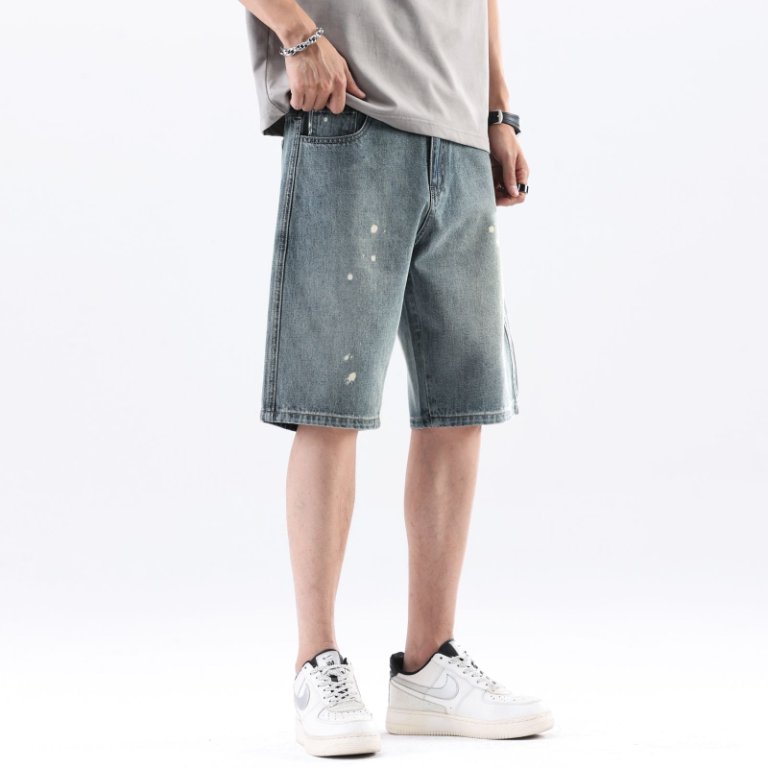 2025男士夏季新款直筒牛仔短裤百搭宽松潮流