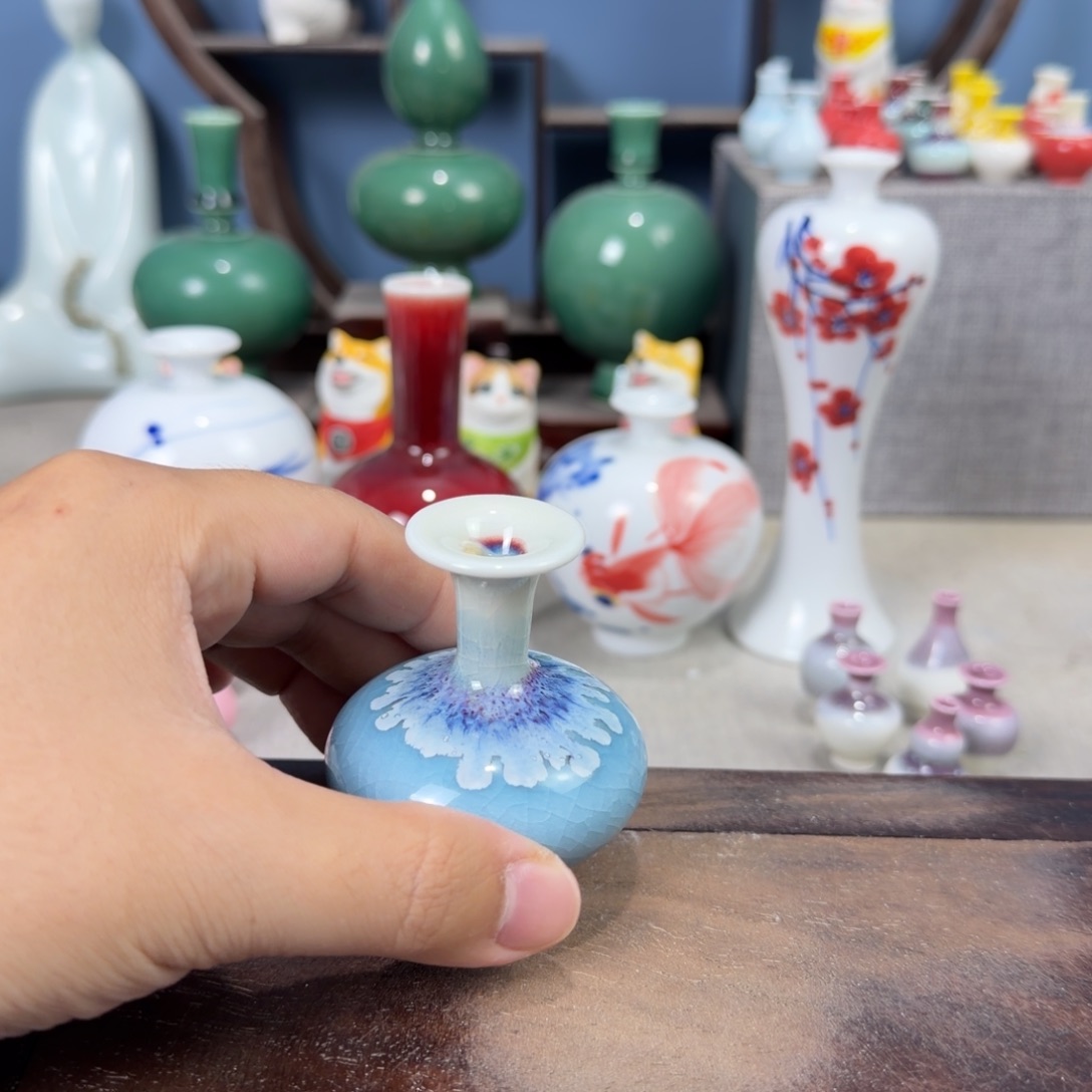 陶瓷手工小花器摆件
