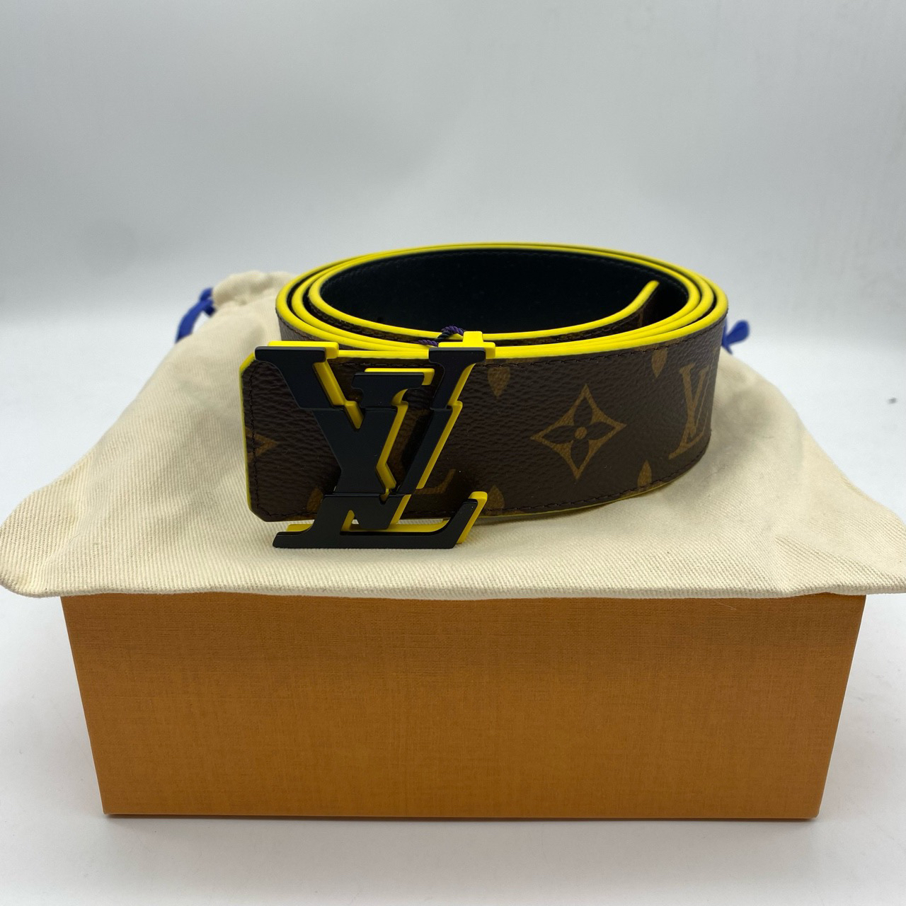 99新 LouisVuitton/路易威登 100码叠扣老花双面腰带12064625