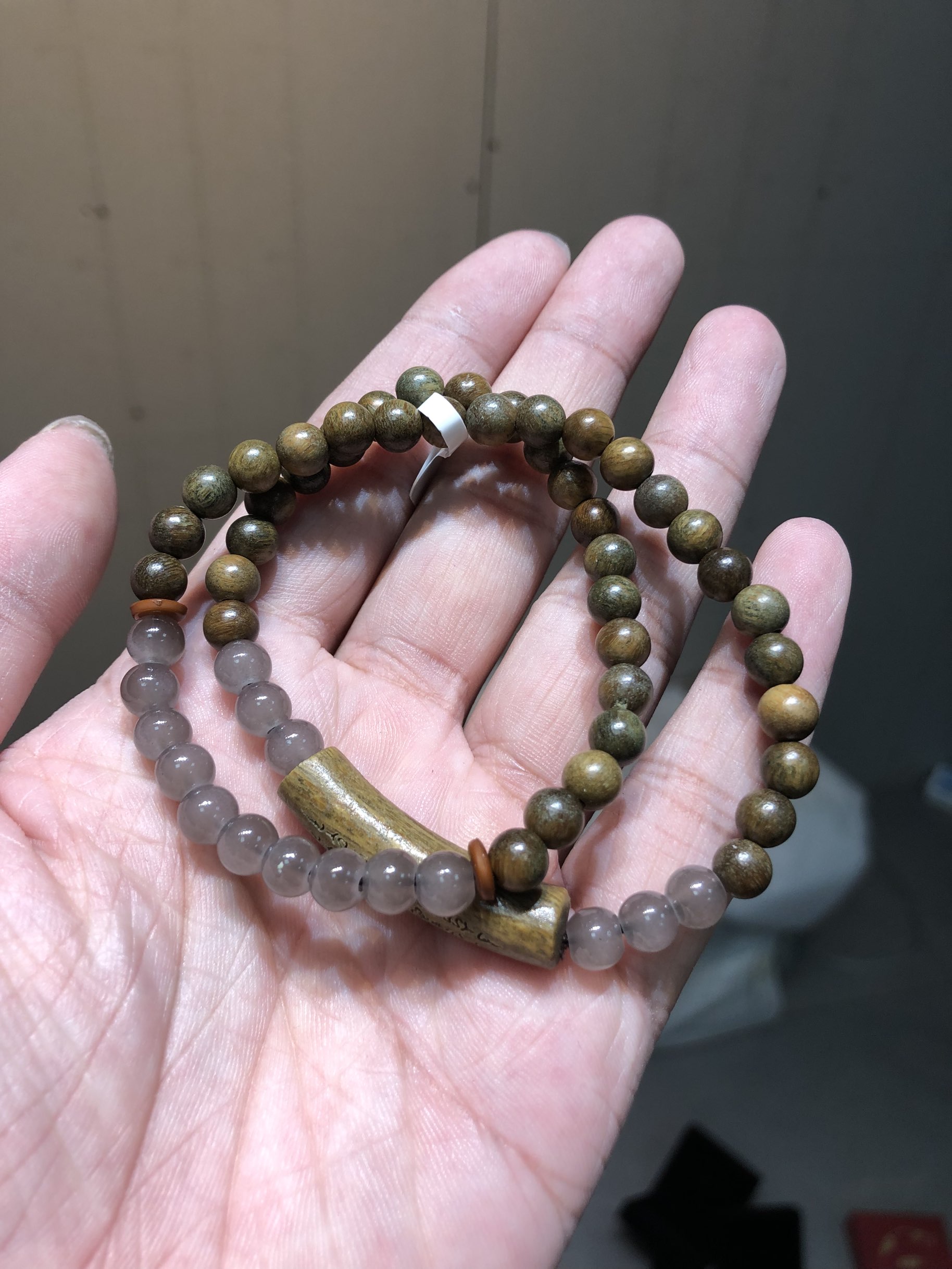 绿檀双圈手串无礼盒