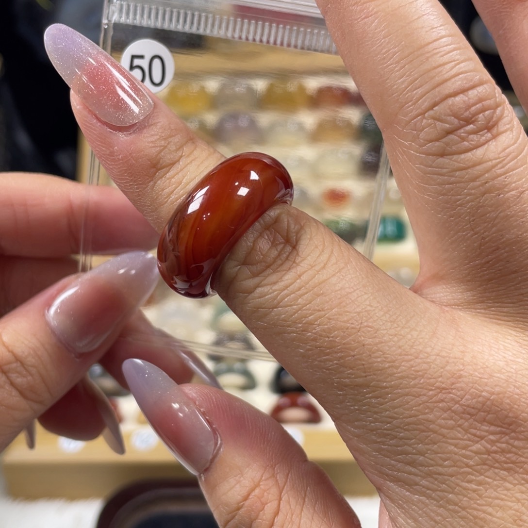 玛瑙/玉髓未镶嵌戒指50号港码18直径18.2（非质量问题.不退不换）