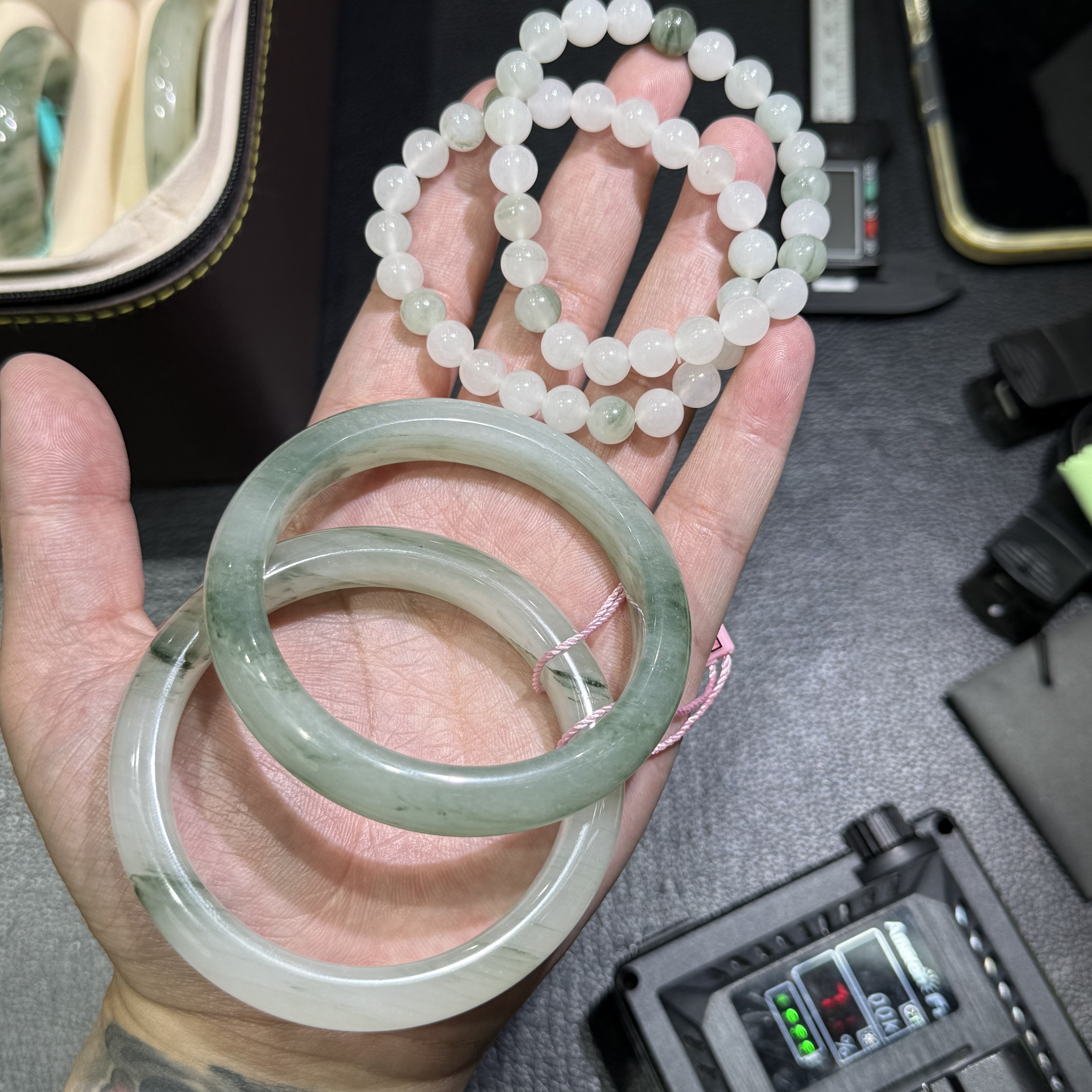 TH1223-222-0969石英质玉手镯+手串（两件/圈口自选/多样性）M