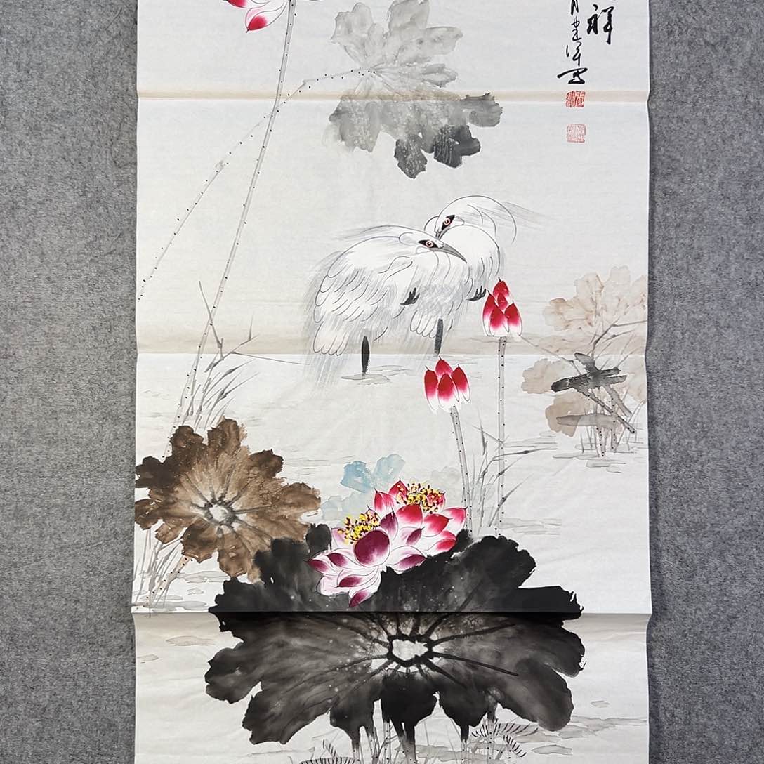 国画737 花鸟在此鸣叫时还要一