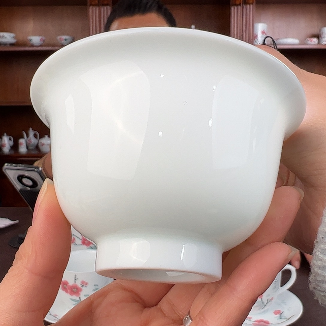 瓷柴窑 素胎大号压手杯