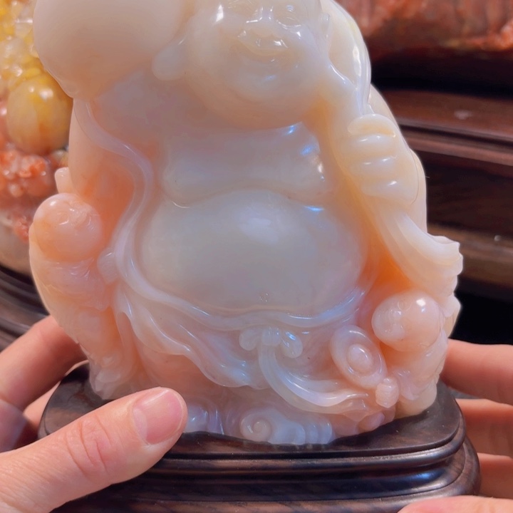 寿山石布袋弥勒摆件