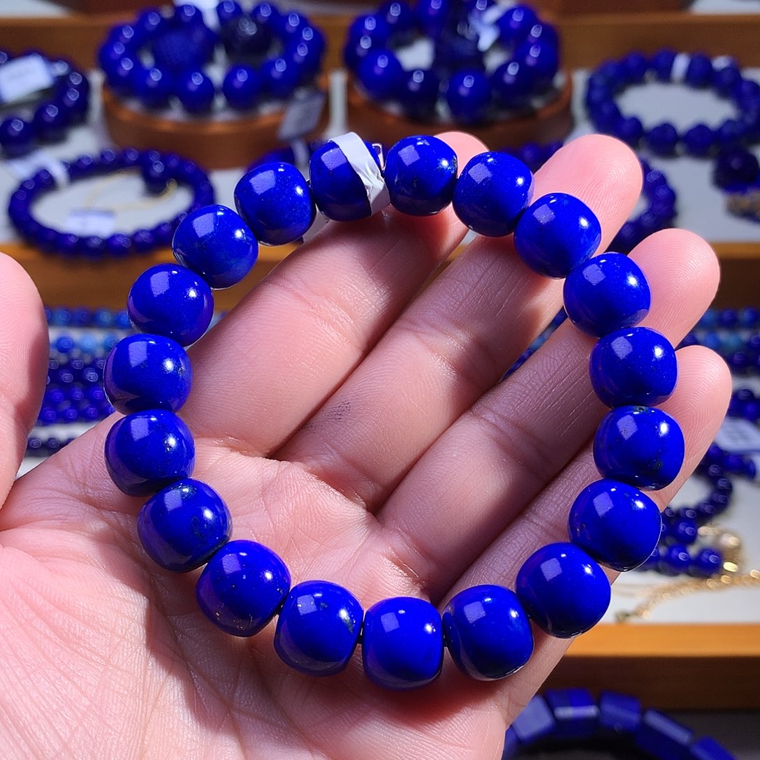 青金石未镶嵌手串11m天花板艳蓝精工老型珠3867