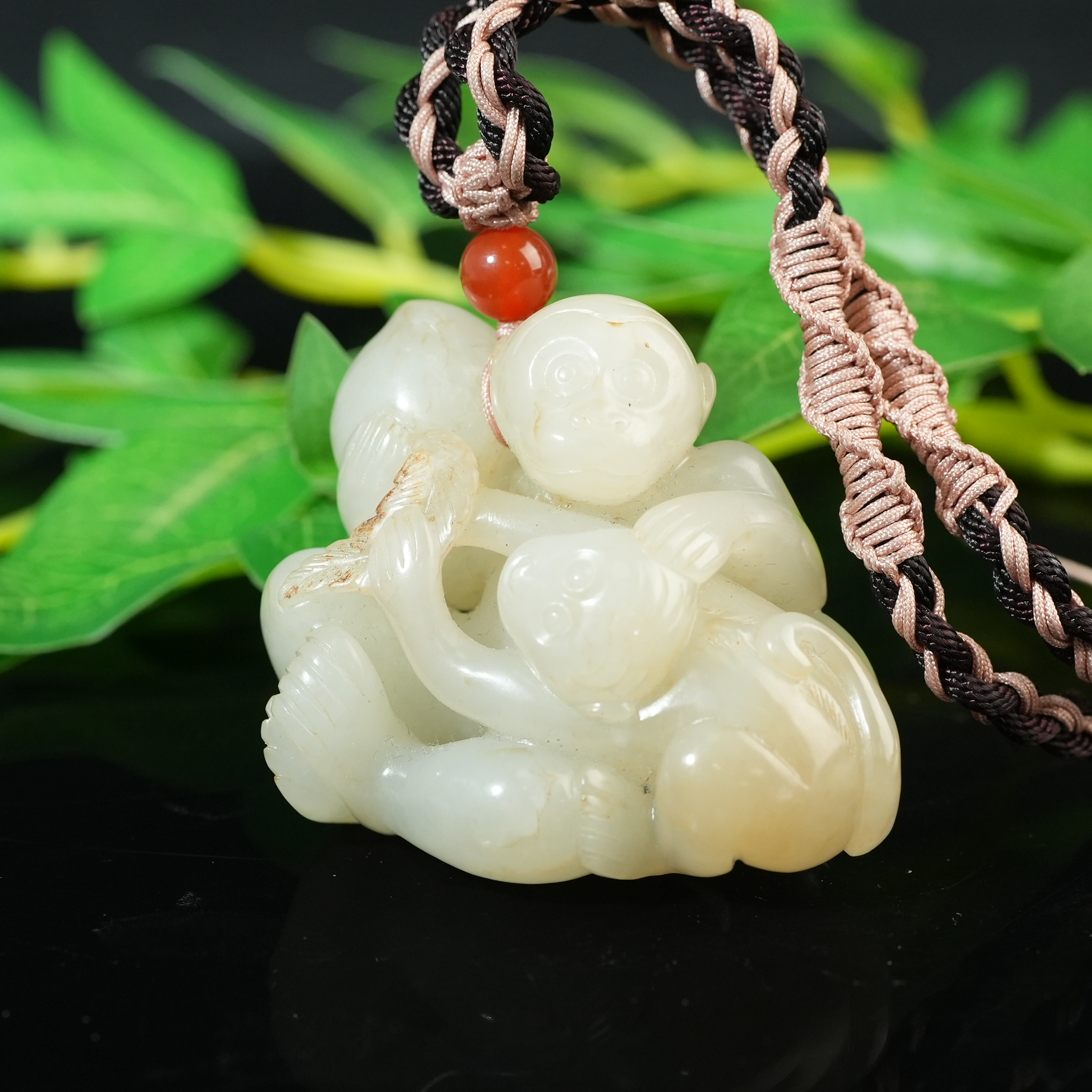 清代和田玉灵猴献寿把件【华豫之门】SHF45A2501094067