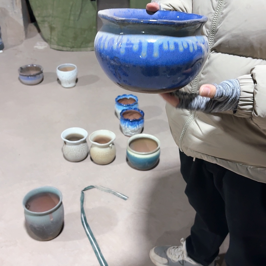 紫砂花盆口20高14一个