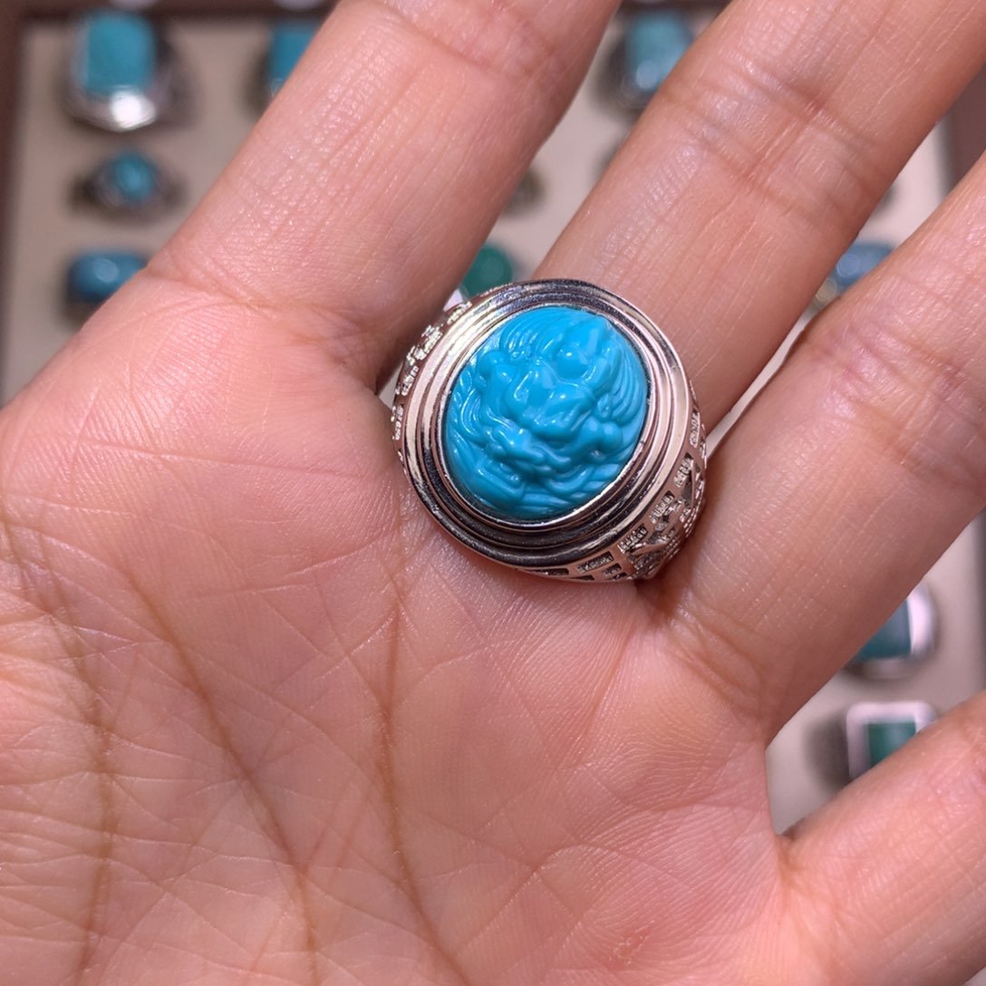 绿松石银S925镶嵌挂件