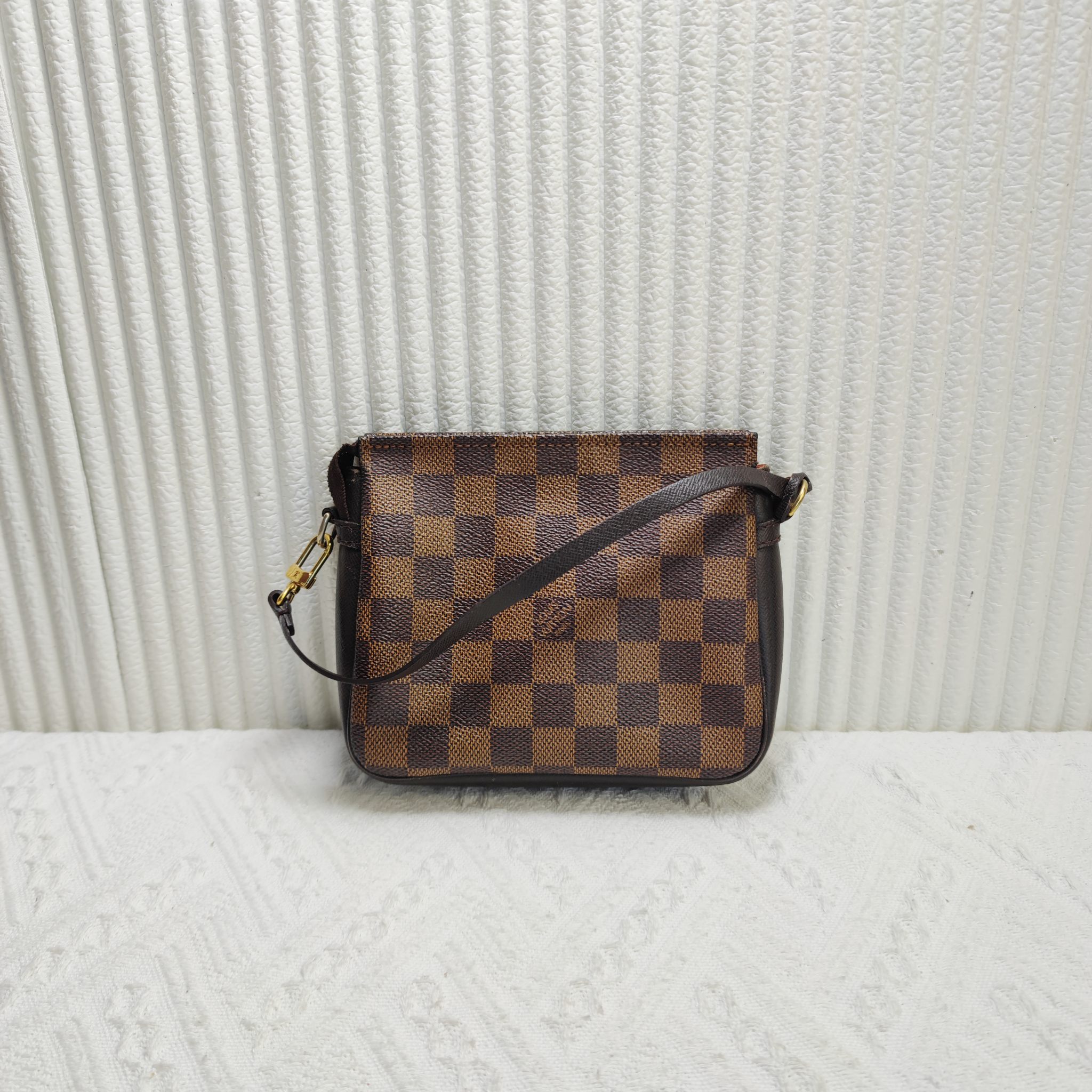 95新 LouisVuitton/路易威登 lv棕棋盘格方胖子麻将包经典二奢包