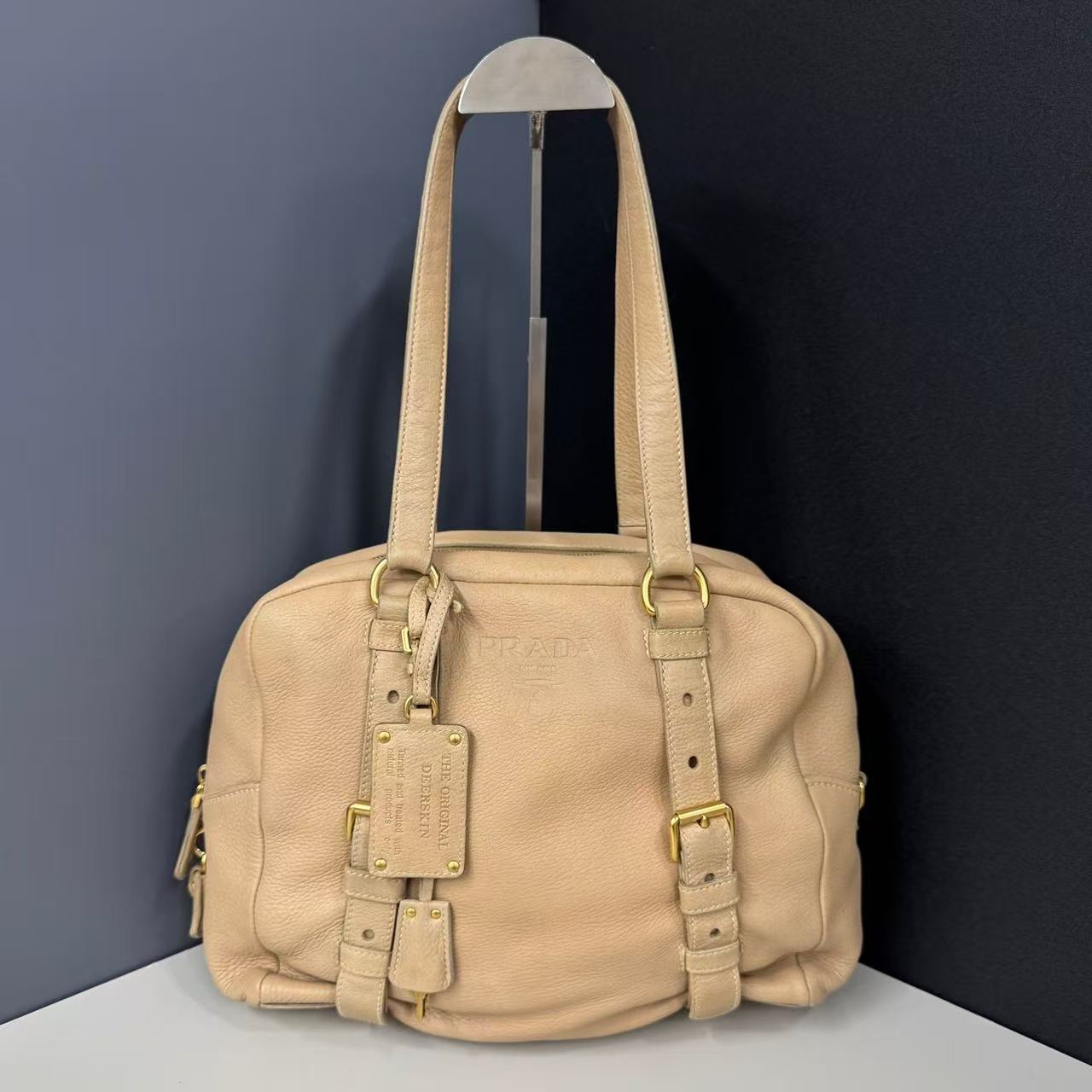 95新 Prada/普拉达 普拉达裸色单肩2407/二奢包包