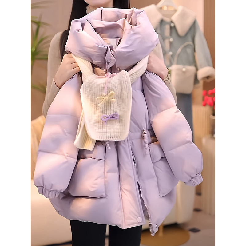 女童冬季羽绒服加绒加厚新款洋气棉袄中小童宝宝外套时尚保暖