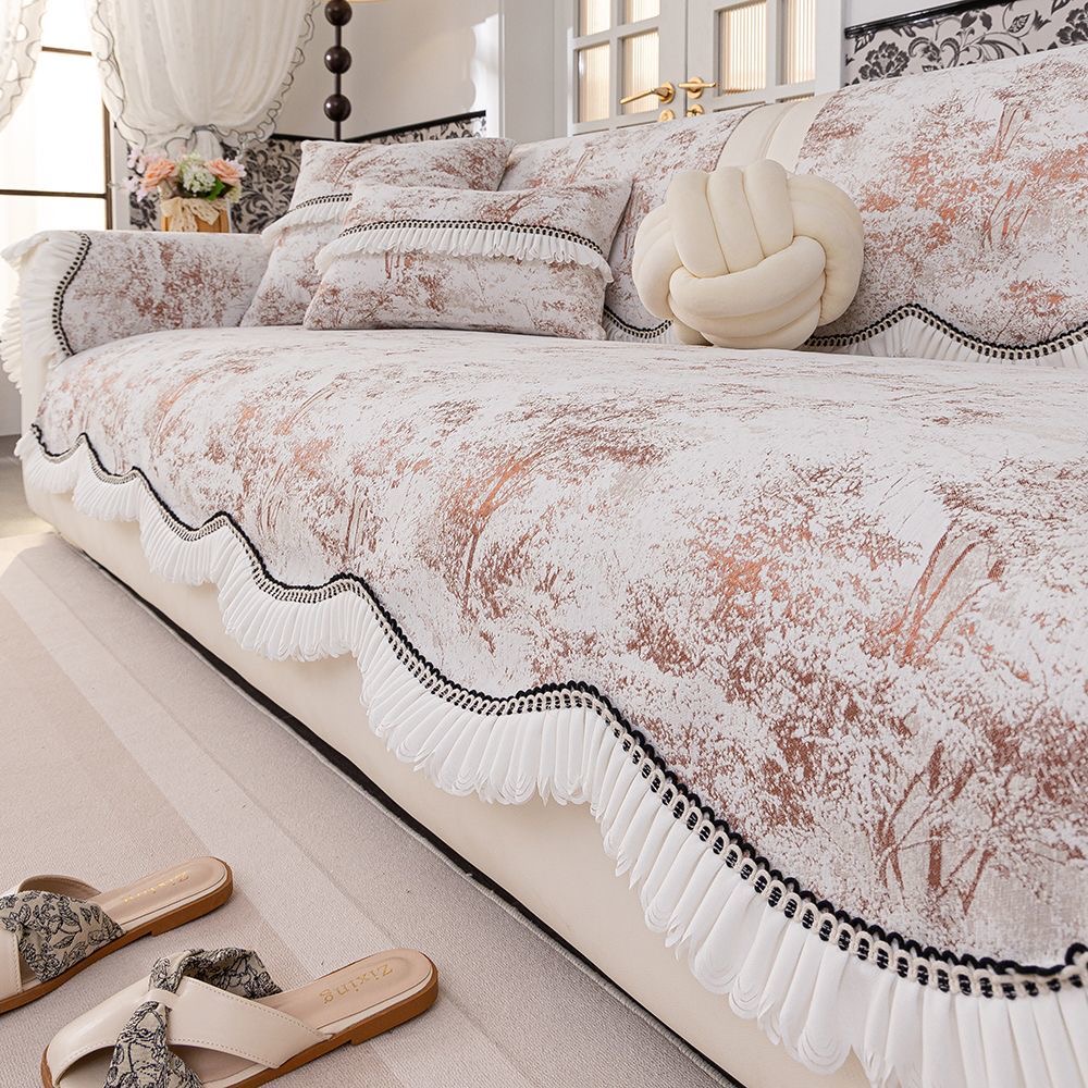 （3）雪尼尔沙发垫四季通用防滑耐磨防猫抓真皮沙发专用坐垫简约