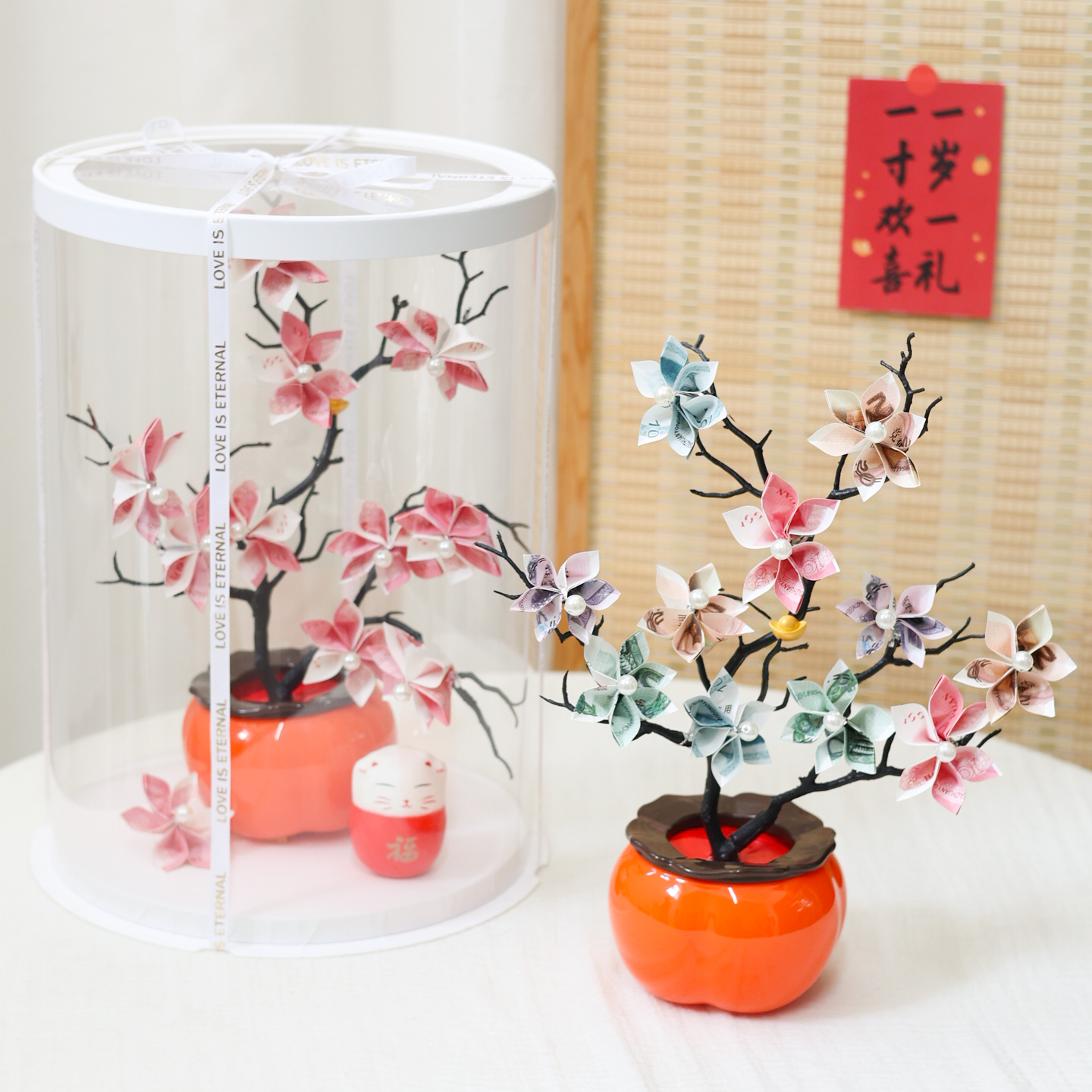 diy发财树聚宝盆创意礼盒手工自制花艺材料包有钱花生日礼物女生