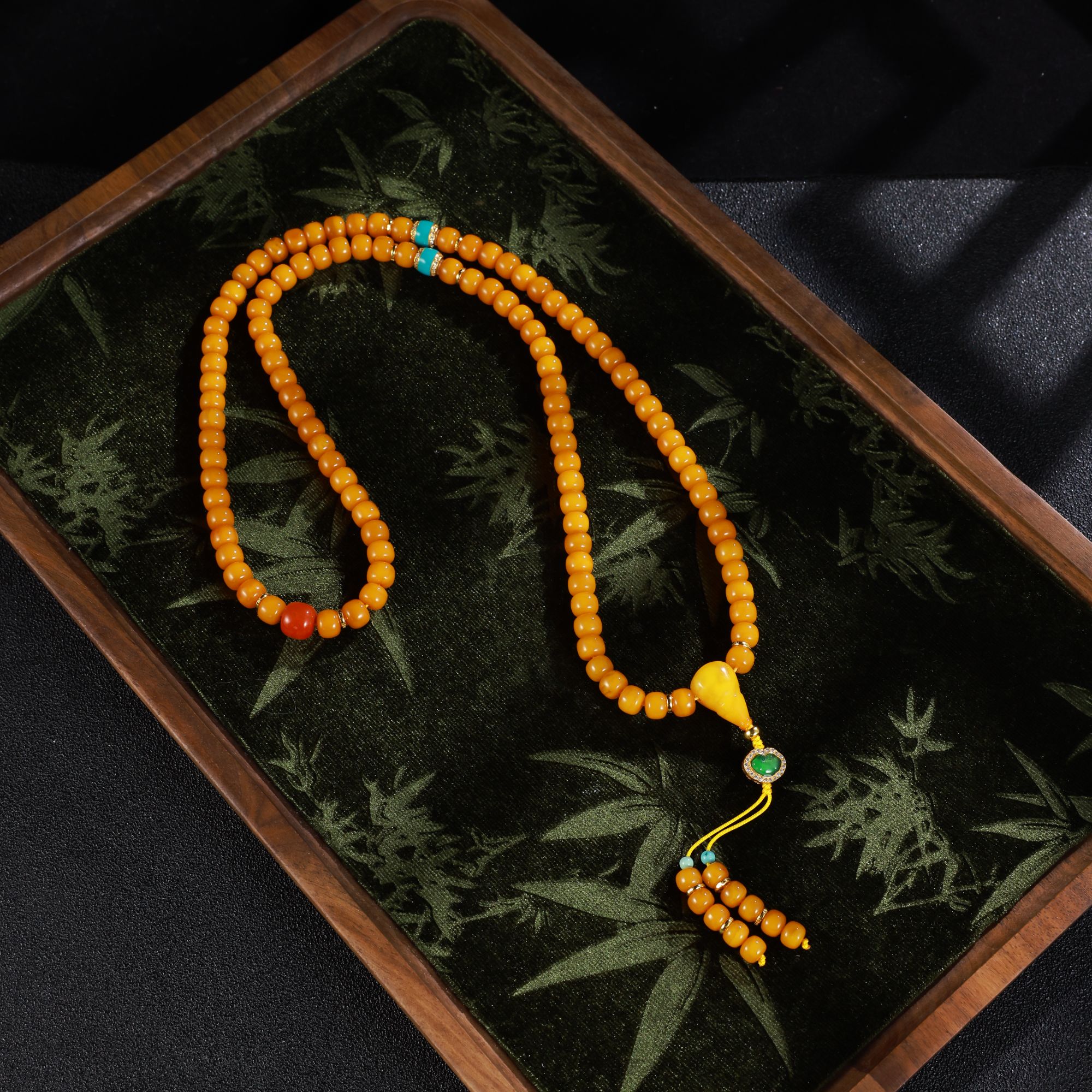 【祥云如意】心如珠宝 蜜蜡老型108佛珠项链 251026201133