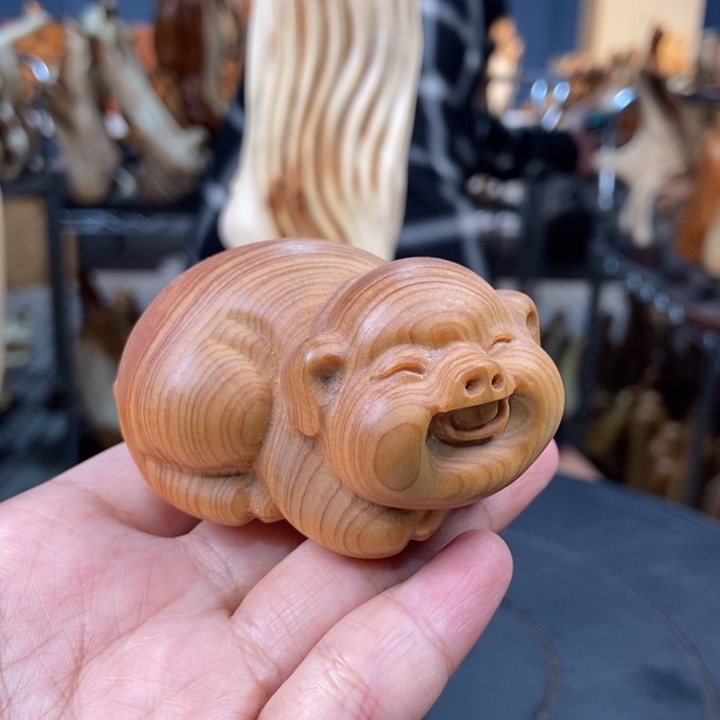 柏木（崖柏）手把件猪