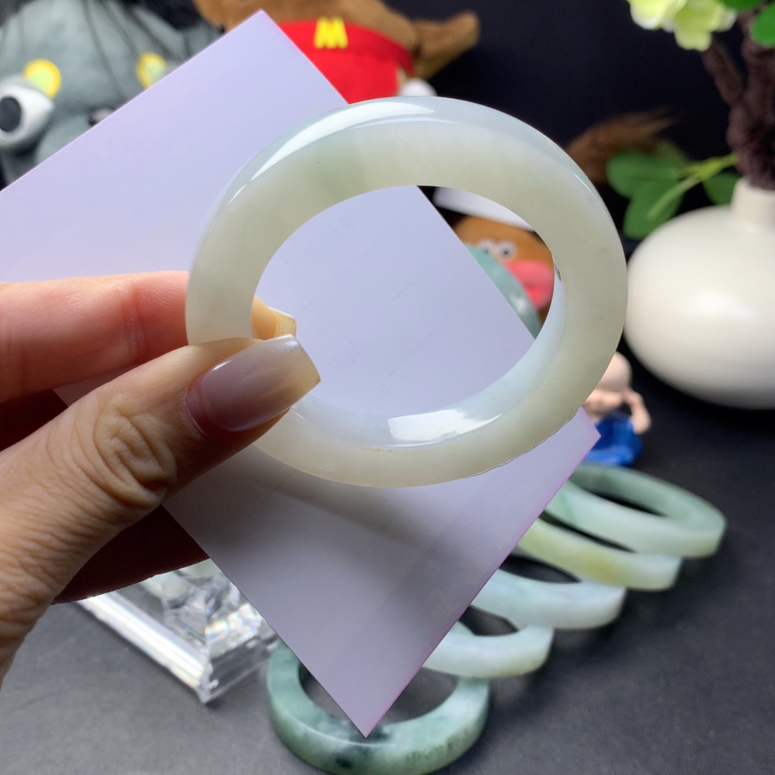 定制翡翠未镶嵌翡翠手镯48-52正