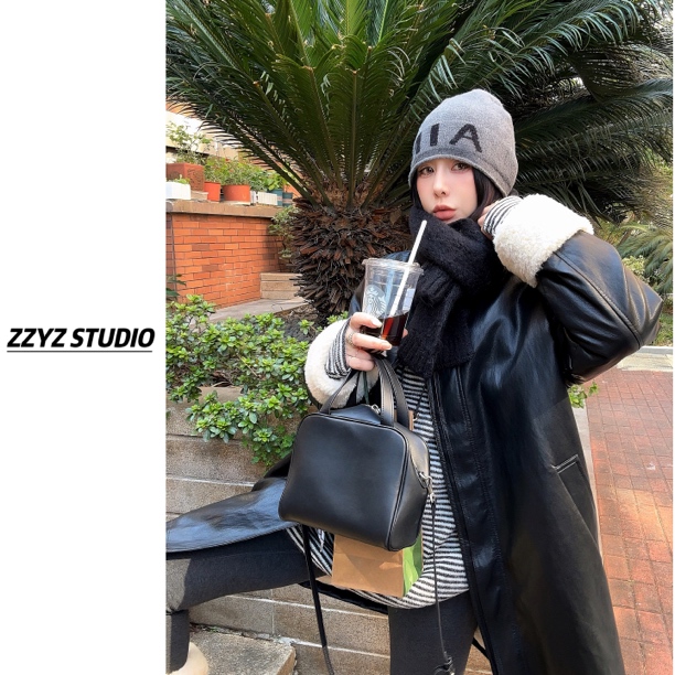 【ZZYZ】“酷飒女主”复古机车炸街工装加绒皮衣派克服加厚防风外套