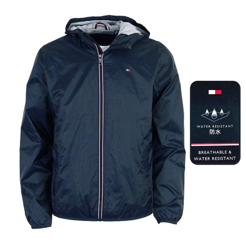 TOMMY HILFIGER汤米希尔费格男士大牌外套新款休闲薄款连帽夹克