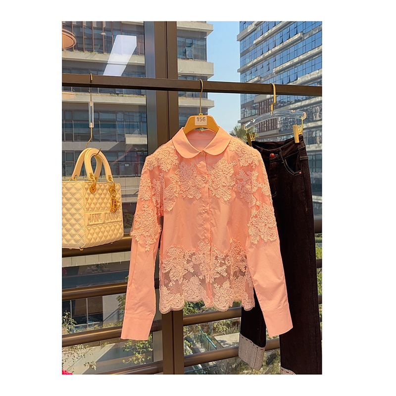 【孤品231】新中式国风气质优雅拼接蕾丝衬衫上衣