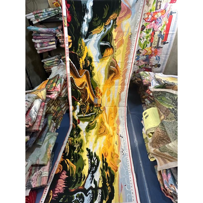 3米纯手工十字绣成品万里长城山水风景画中国风新款