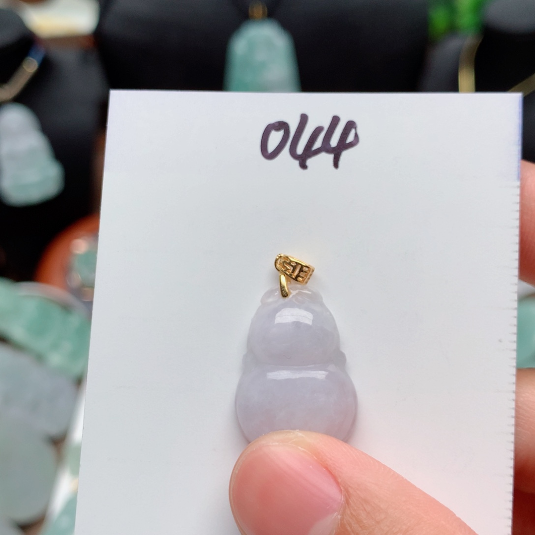 翡翠颈饰银S925镀金镶嵌吊坠