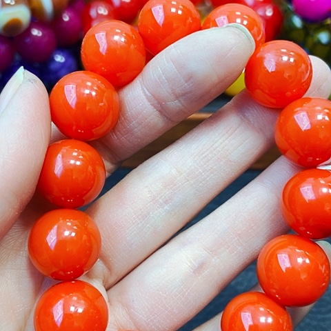 玛瑙/玉髓手链未镶嵌宝山锦红16