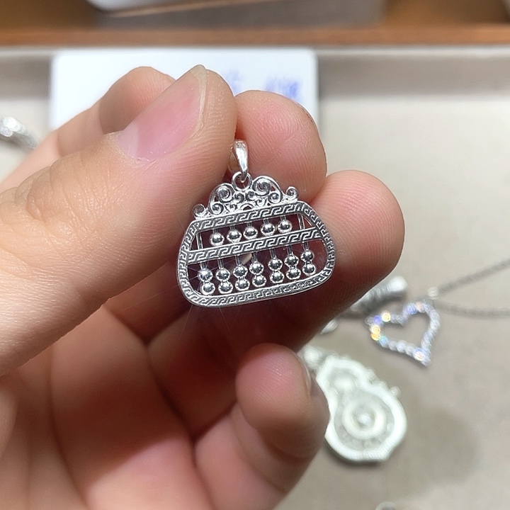 ****糖坠链均925银珐琅算盘锁