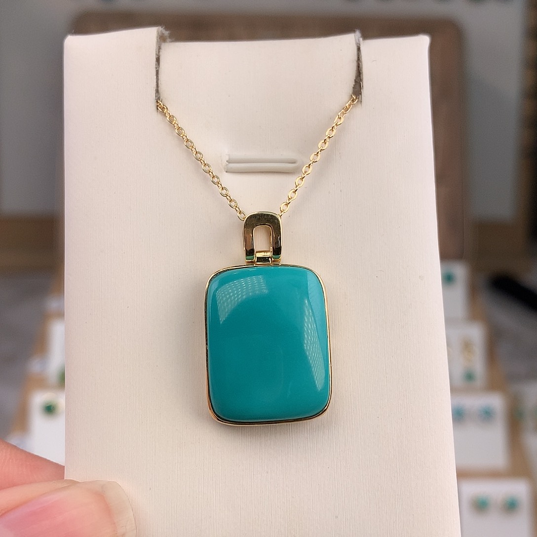 绿松石18K金镶嵌颈饰