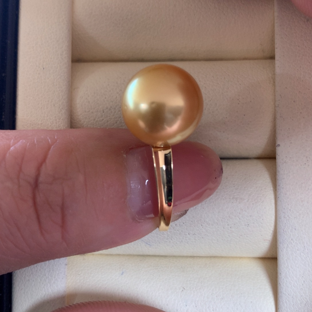 海水珍珠戒指18K金镶嵌