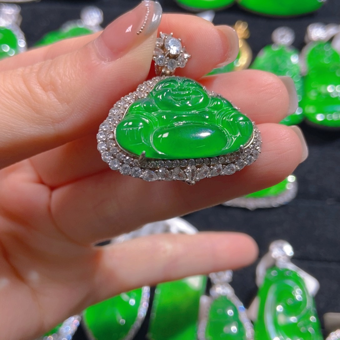 翡翠吊坠(不含链)银S925镶嵌