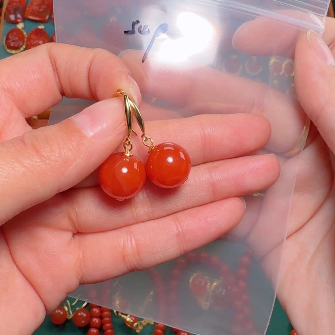 南红玛瑙南红12+银S925镶嵌