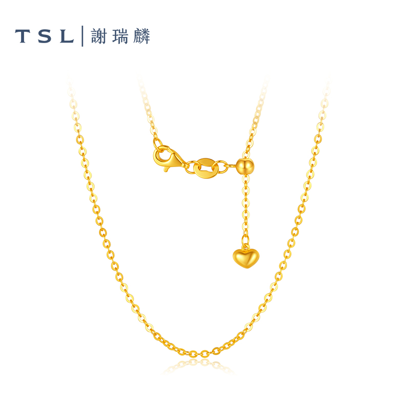 TSL/谢瑞麟计价足金999黄金项链女款5G硬金O字经典百搭