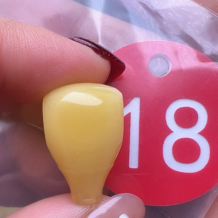 蜜蜡裸石未镶嵌花粉14m m