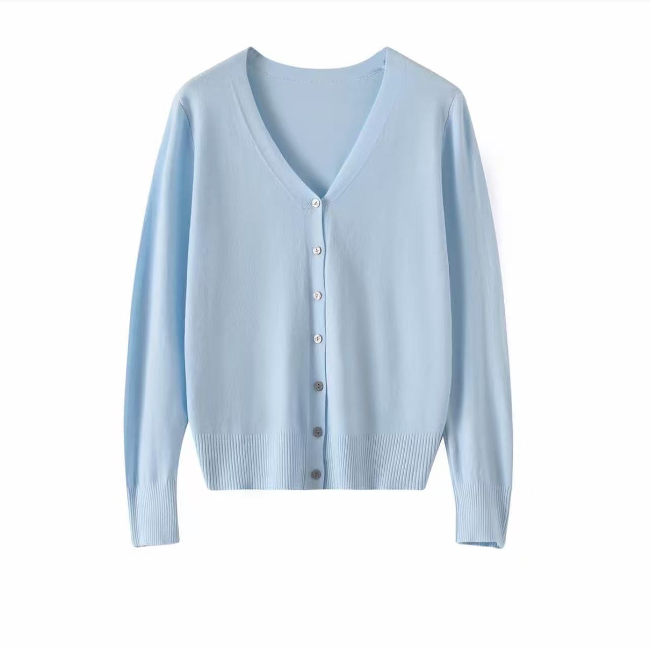 【实体店】-1902-V领针织开衫女春秋新款显瘦小香风打底衫
